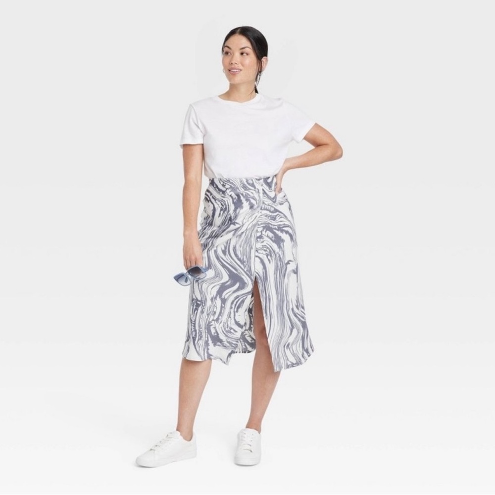 Midi A-Line Slip Skirt